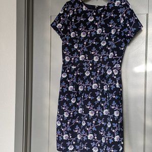 Loft 6T Navy blue floral dress